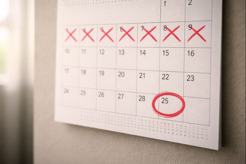 Calendar showing timeline for death certificate processing delays