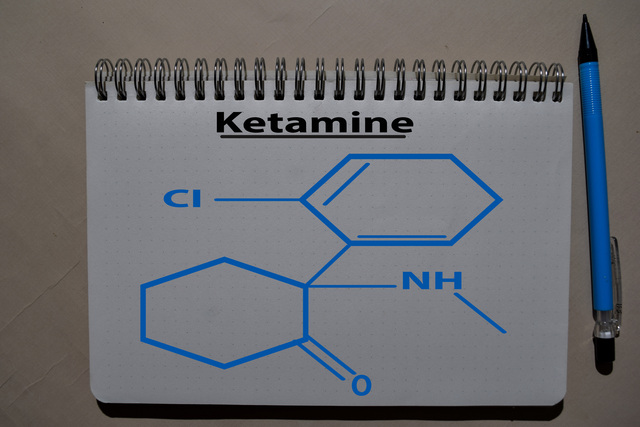 A photo of the chemical composition of ketamine, describing ketamine treatment for loss.