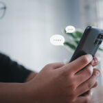 A child using text messaging therapy for grief.