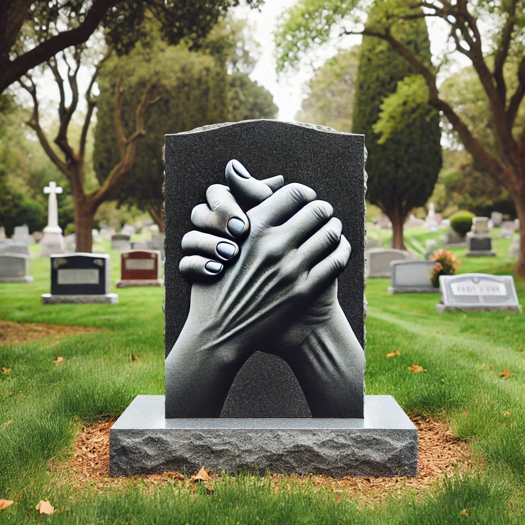 Clasped hands cemetary marker meaning