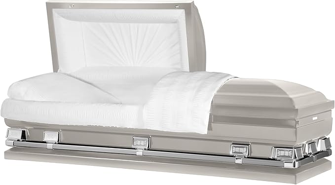 Large, dignified oversized casket with traditional design, extra width, polished finish, and durable construction, offering comfort and respect for larger individuals.