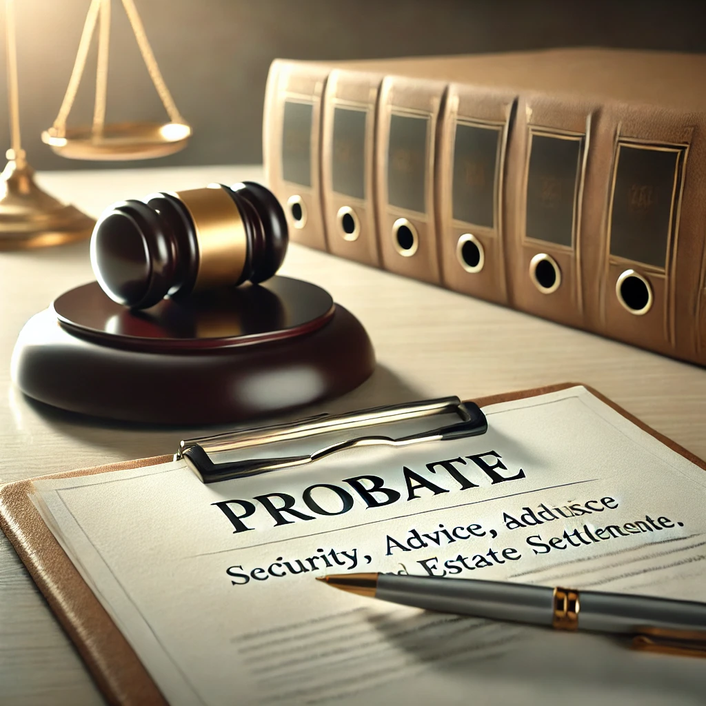 Professional probate services offering legal advice, representation, and estate settlement with a focus on security and care.