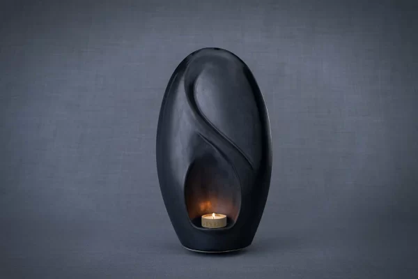 Image of Eternity Handmade Cremation Urn for Ashes - Large | Dark Matte | Ceramic