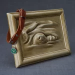 Image of Pulvis art dark sand pet dog cremation urn.