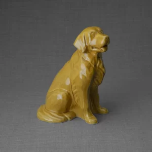 Image of Golden Retriever Pet Urn for dog cremation.