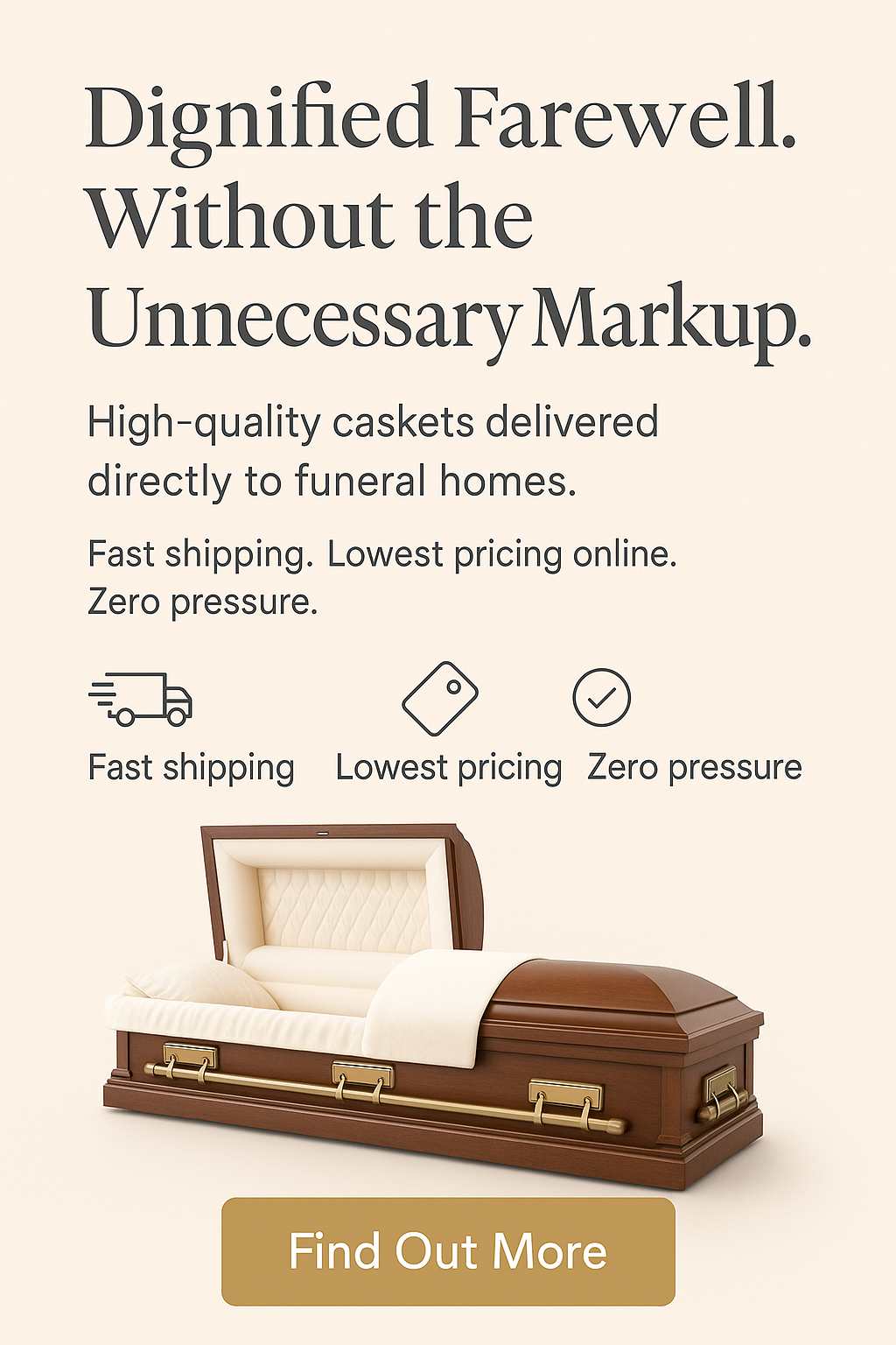 Lowest priced caskets online with expedited delivery