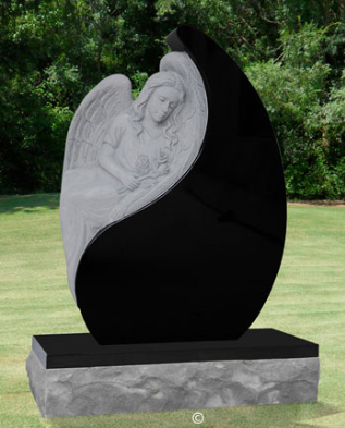 Angel headstones monuments memorial statues granite carved religious
