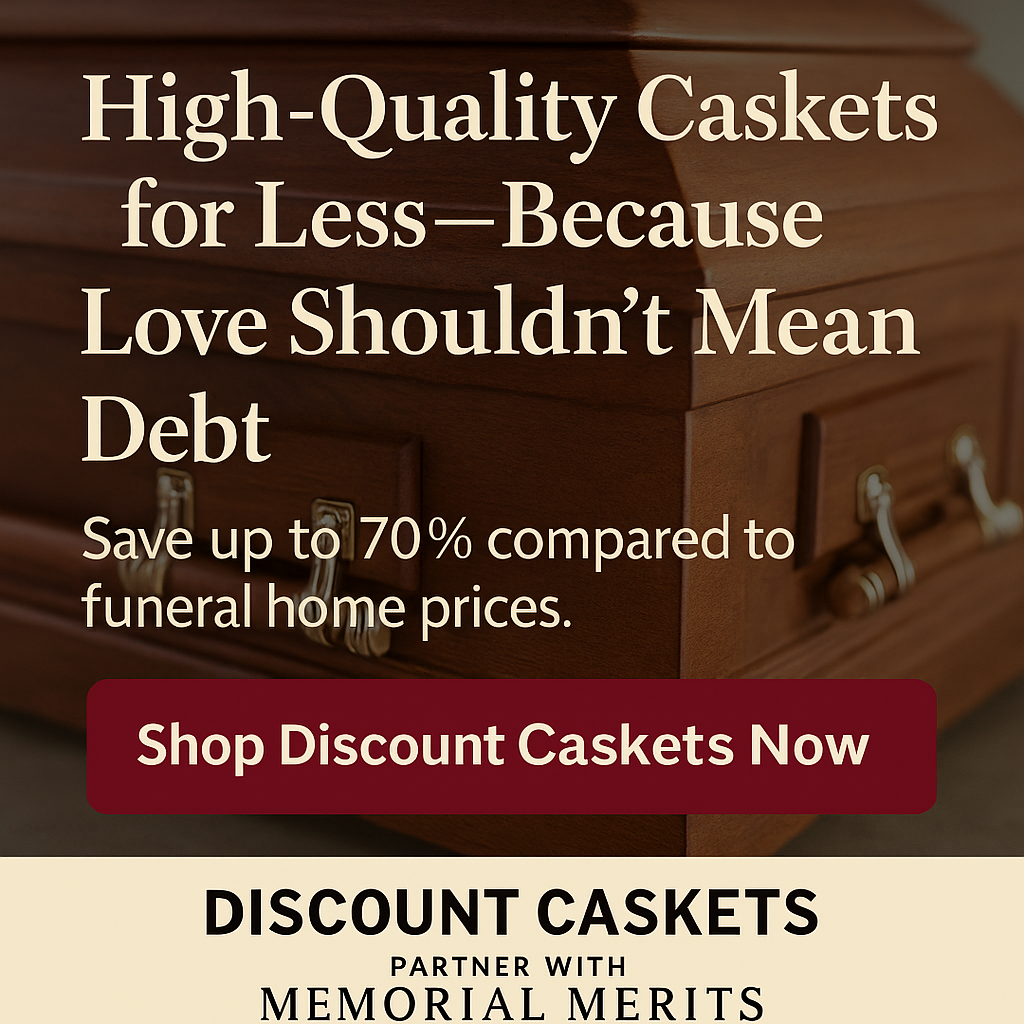 Affordable caskets online – Discount Caskets partnership with Memorial Merits