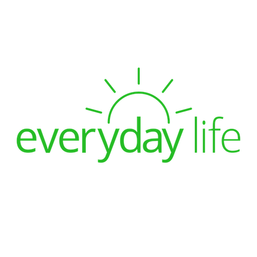 Everyday Life Insurance logo – green text with a rising sun icon above the word everyday