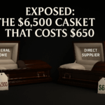 Funeral home casket markup exposed: identical caskets priced at $6,500 vs $650 direct supplier pricing comparison