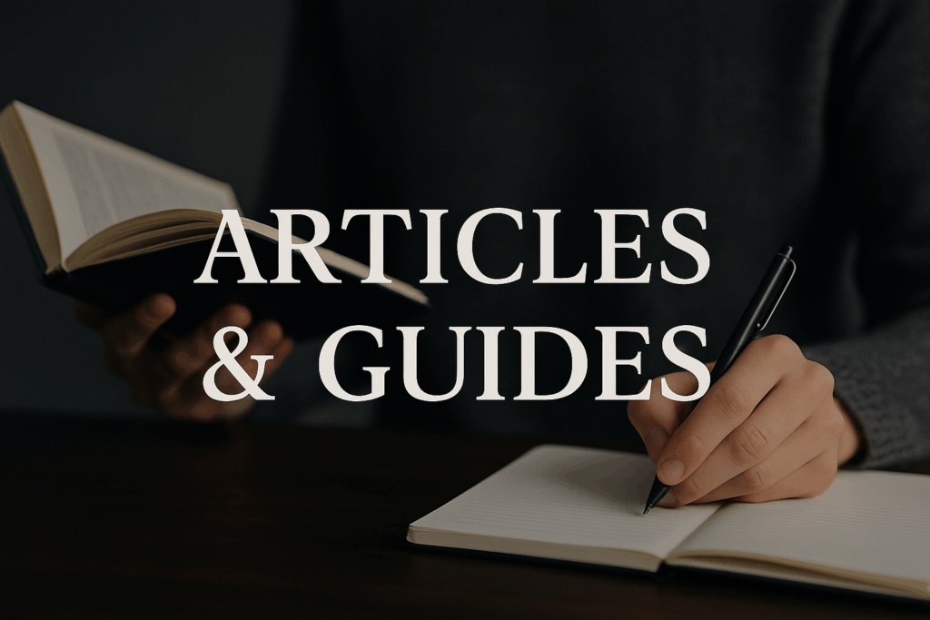 Hands writing in a journal while holding an open book, symbolizing articles and guides on grief and healing.