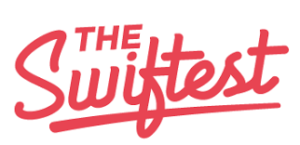 The Swiftest life insurance logo in red cursive font