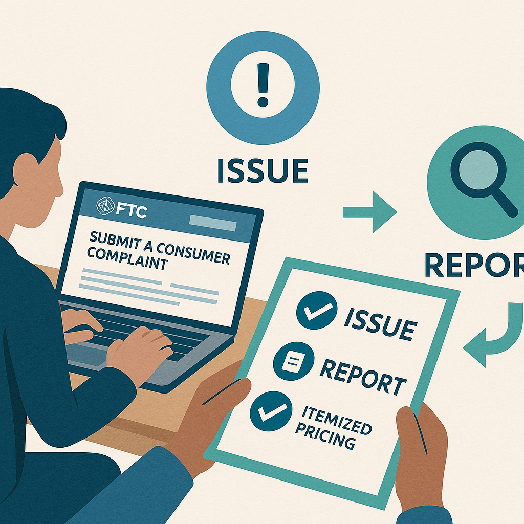 Filing a consumer complaint with the Federal Trade Commission for funeral rule violations