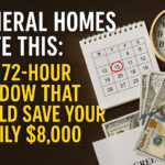 Calendar, clock, and cash symbolizing the 72-hour window to save on funeral costs