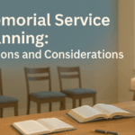 Memorial Service Planning: Options and Considerations Peaceful memorial service setting with thoughtful arrangement suggesting meaningful gathering and remembrance