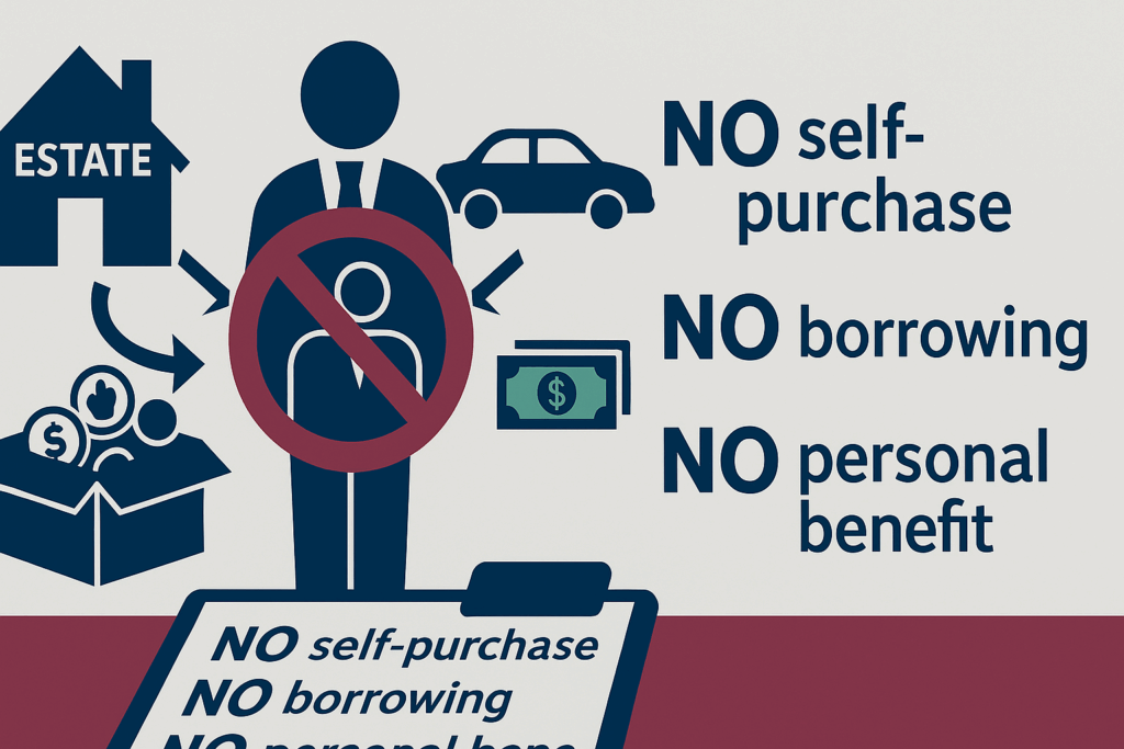 Donation boxes with valuable estate items being discarded before inventory completion, illustrating irreversible executor error of disposing property before documentation