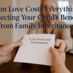 Grandmother's hands passing estate planning documents representing well-intentioned inheritance that could destroy special needs benefits