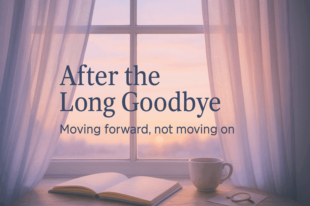 Sunrise through window representing hope and moving forward after anticipatory grief