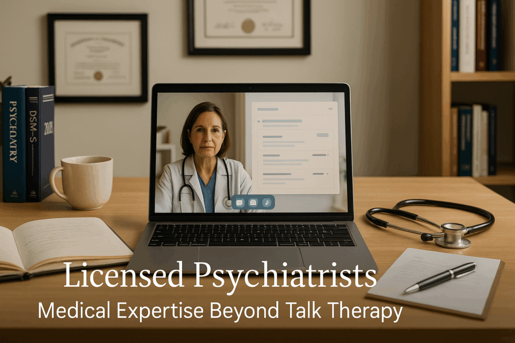 Licensed psychiatrists and psychiatric nurse practitioners providing medication management through Innerwell