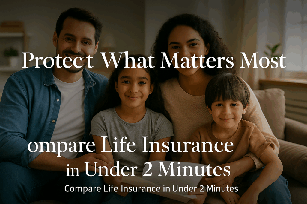Young family showing security and peace of mind from life insurance protection and planning