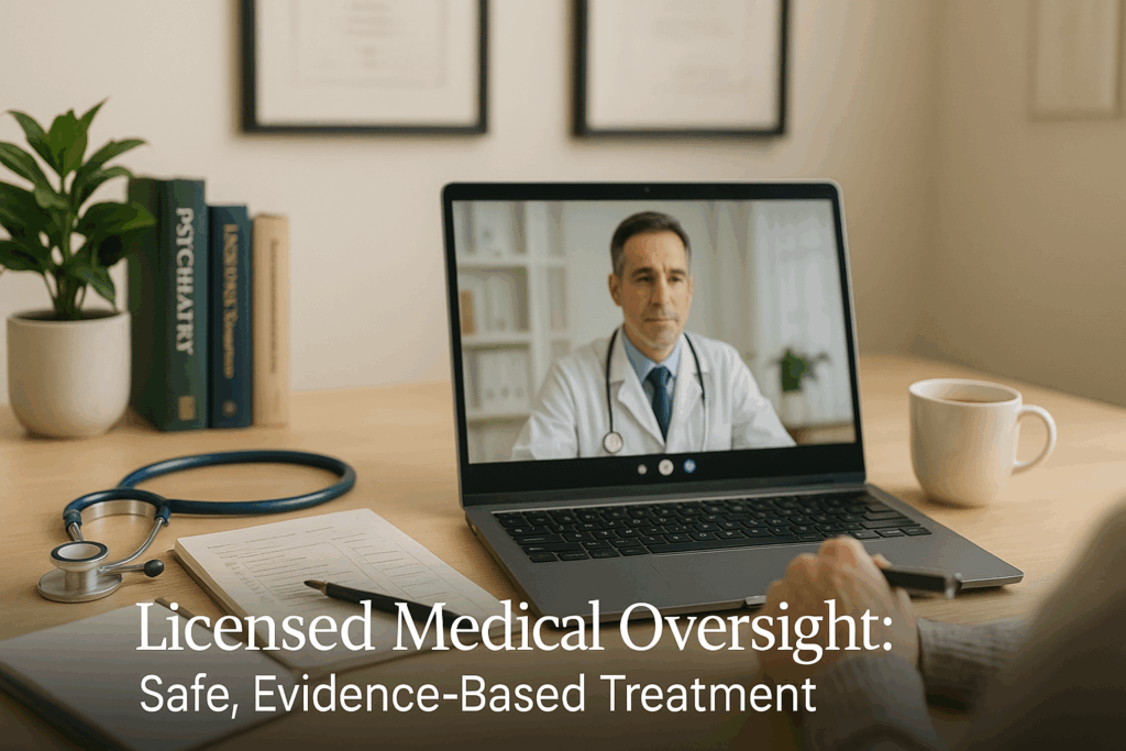 Licensed medical supervision and clinical oversight for Mindbloom ketamine therapy