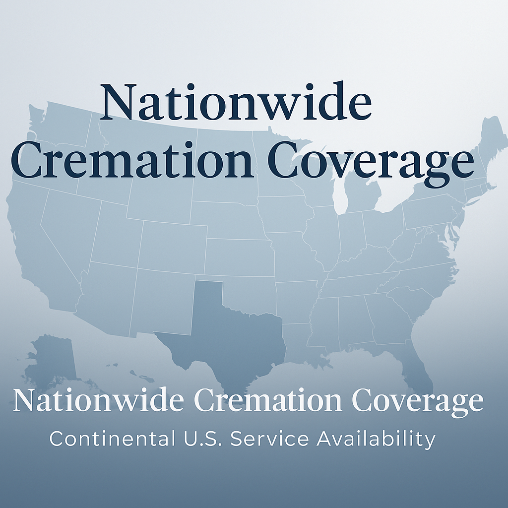 Map showing Cremation Club nationwide coverage across continental United States with service availability