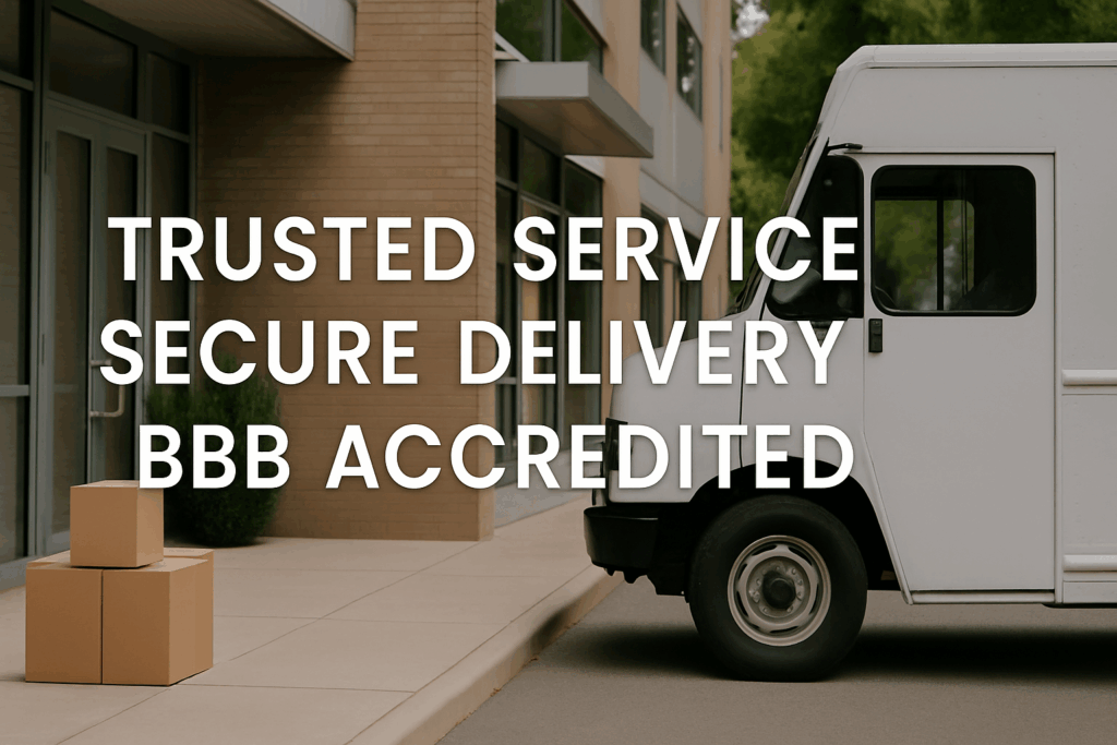 Professional delivery service representing trusted online casket retailers with BBB accreditation and nationwide shipping