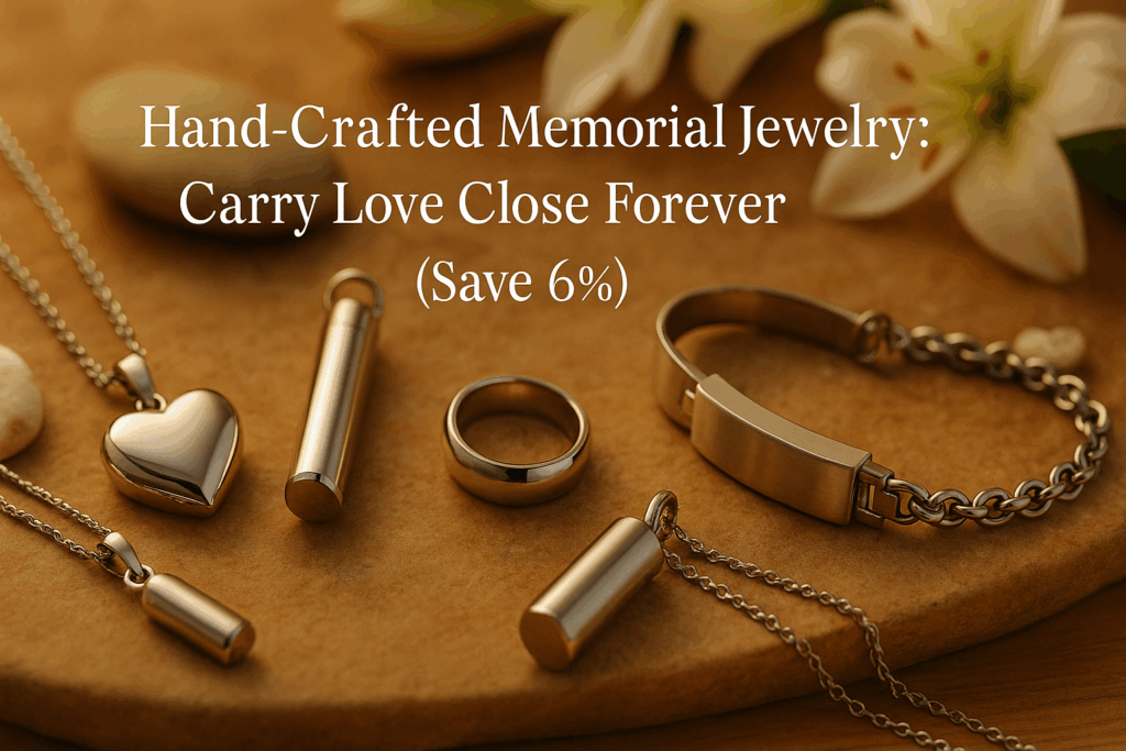 Beautiful hand-crafted Pulvis cremation jewelry for keeping loved ones close