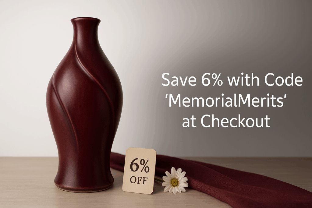 Save 6% on Pulvis handcrafted memorial urns with exclusive MemorialMerits discount code