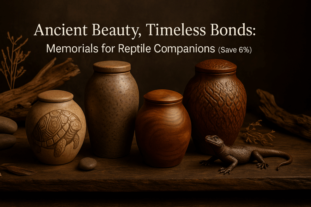 Beautiful Pulvis reptile cremation urns showing artistic designs for reptile memorials