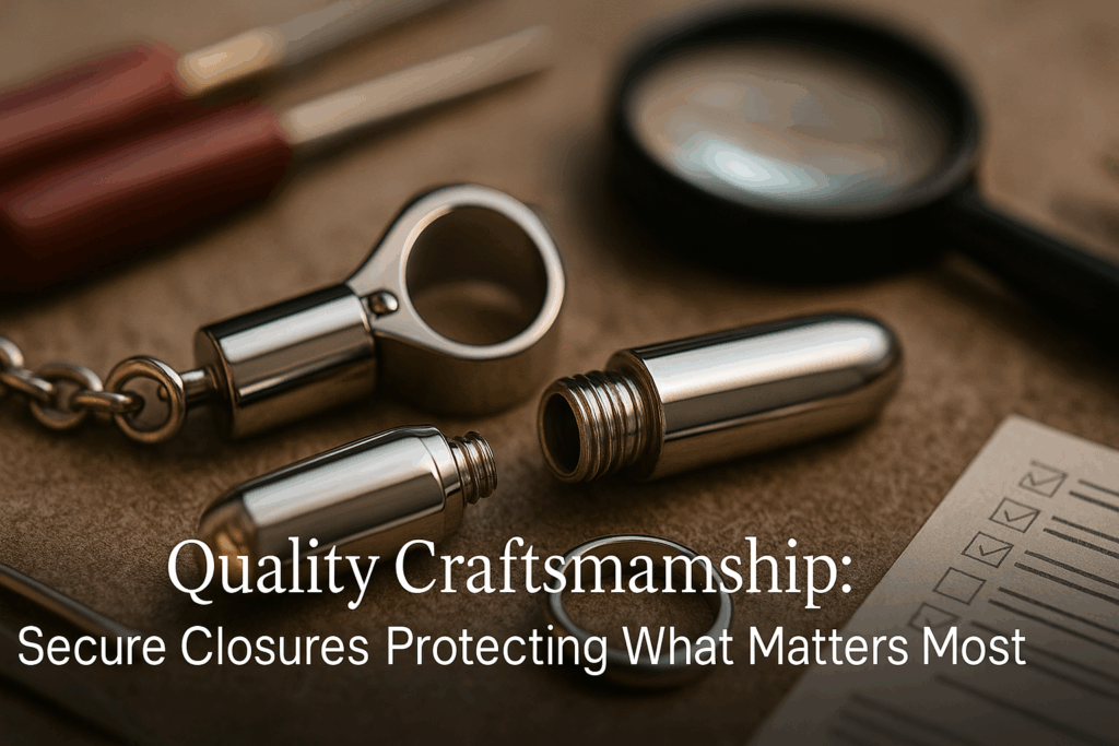 Quality materials and secure closures in Spirit Pieces cremation jewelry ensuring ashes stay safe
