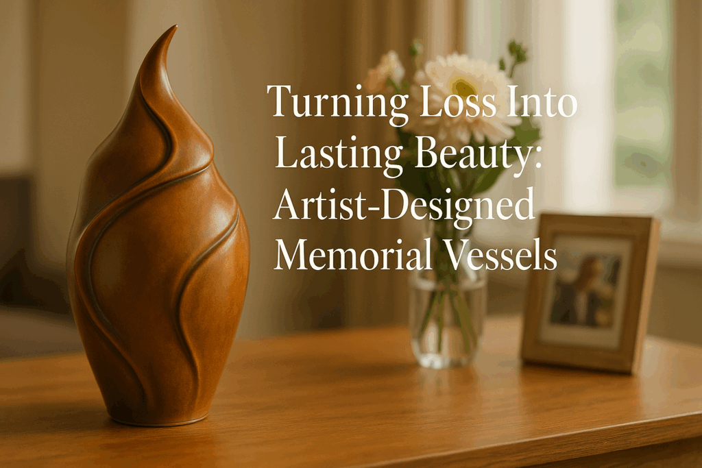 Beautiful handcrafted artist-designed cremation urn from Urns for Angels collection