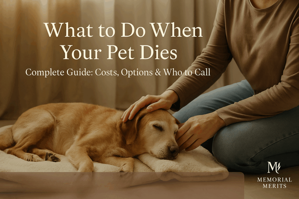 Person saying goodbye to beloved pet who has passed away showing the difficult moment pet owners face