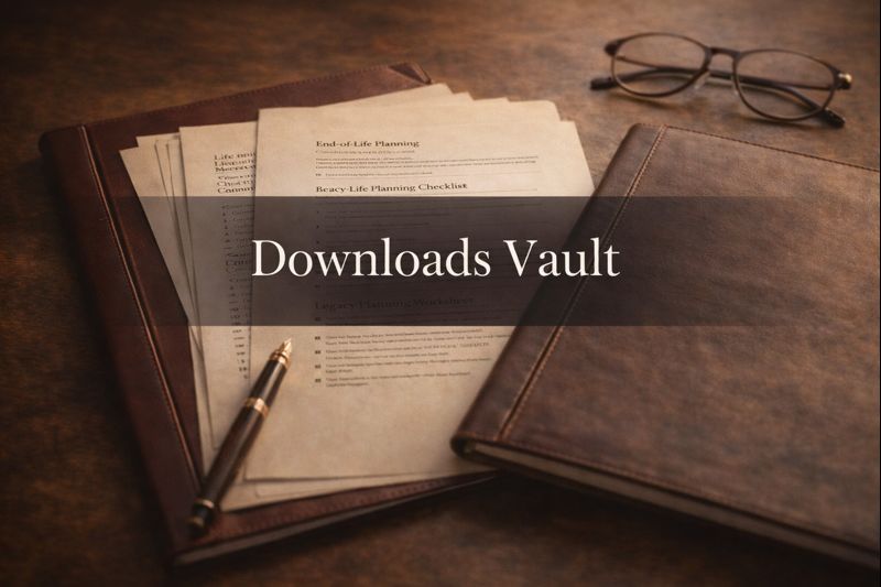 Memorial Merits Downloads Vault with free printable checklists, worksheets, and planning resources