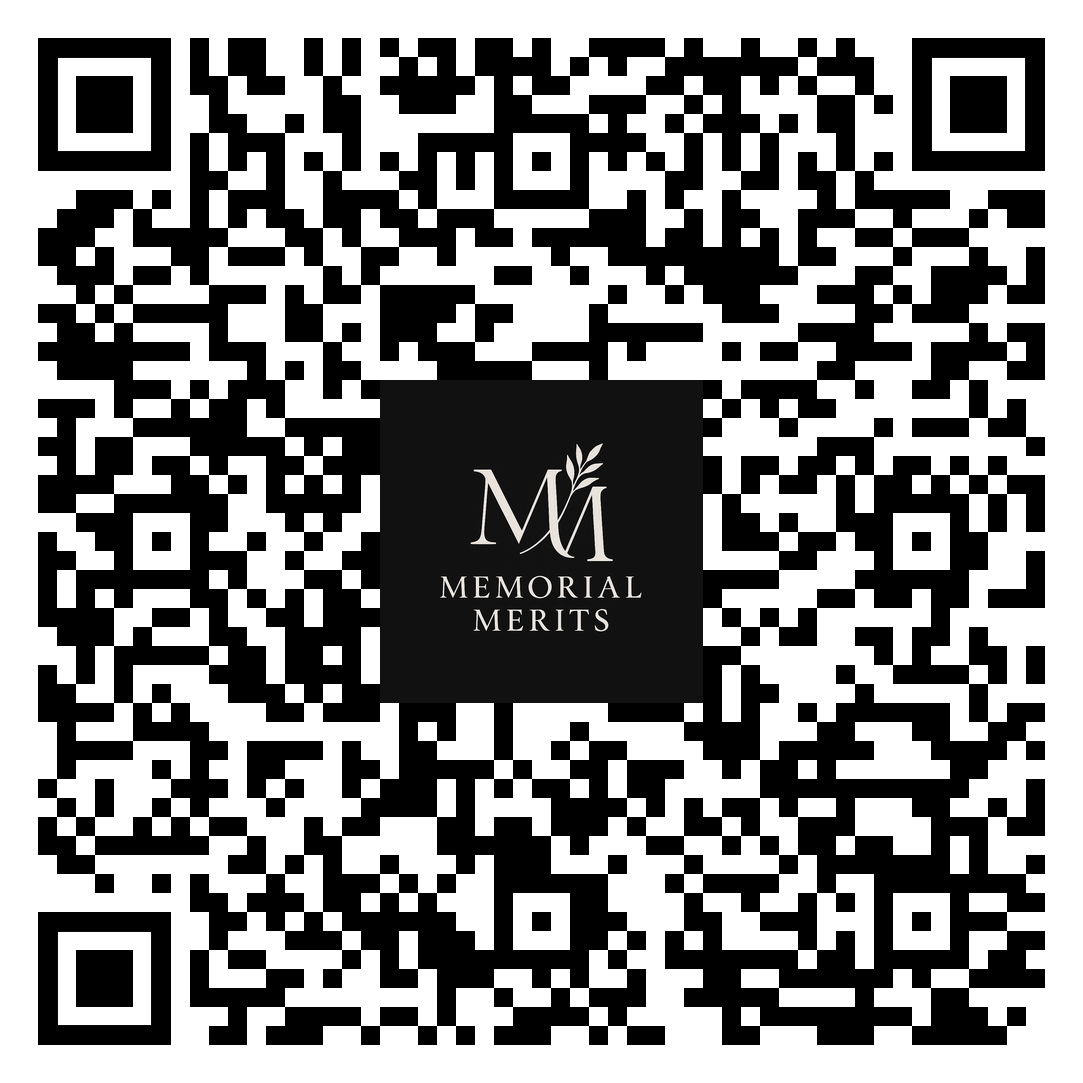 QR code linking directly to Turning Hearts QR memorial medallion product page with Memorial Merits discount applied