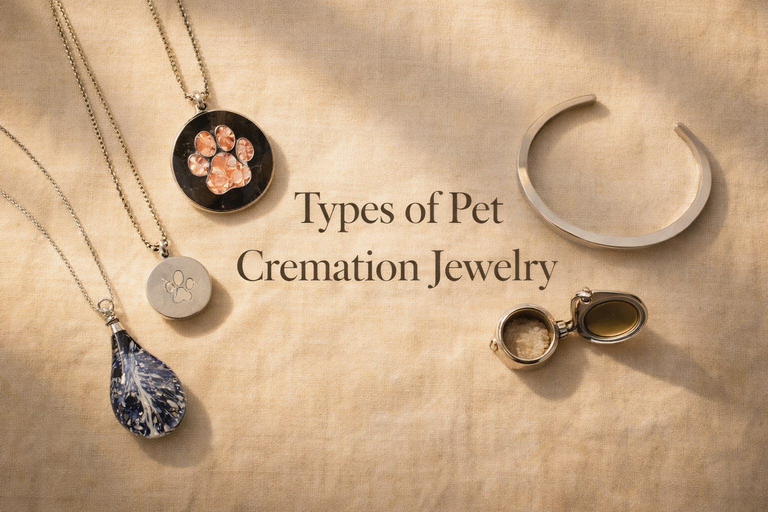 Types of Pet Cremation Jewelry: Glass, Resin, Handcrafted Chamber, and More